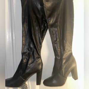 Knee-High Faux Leather Boots